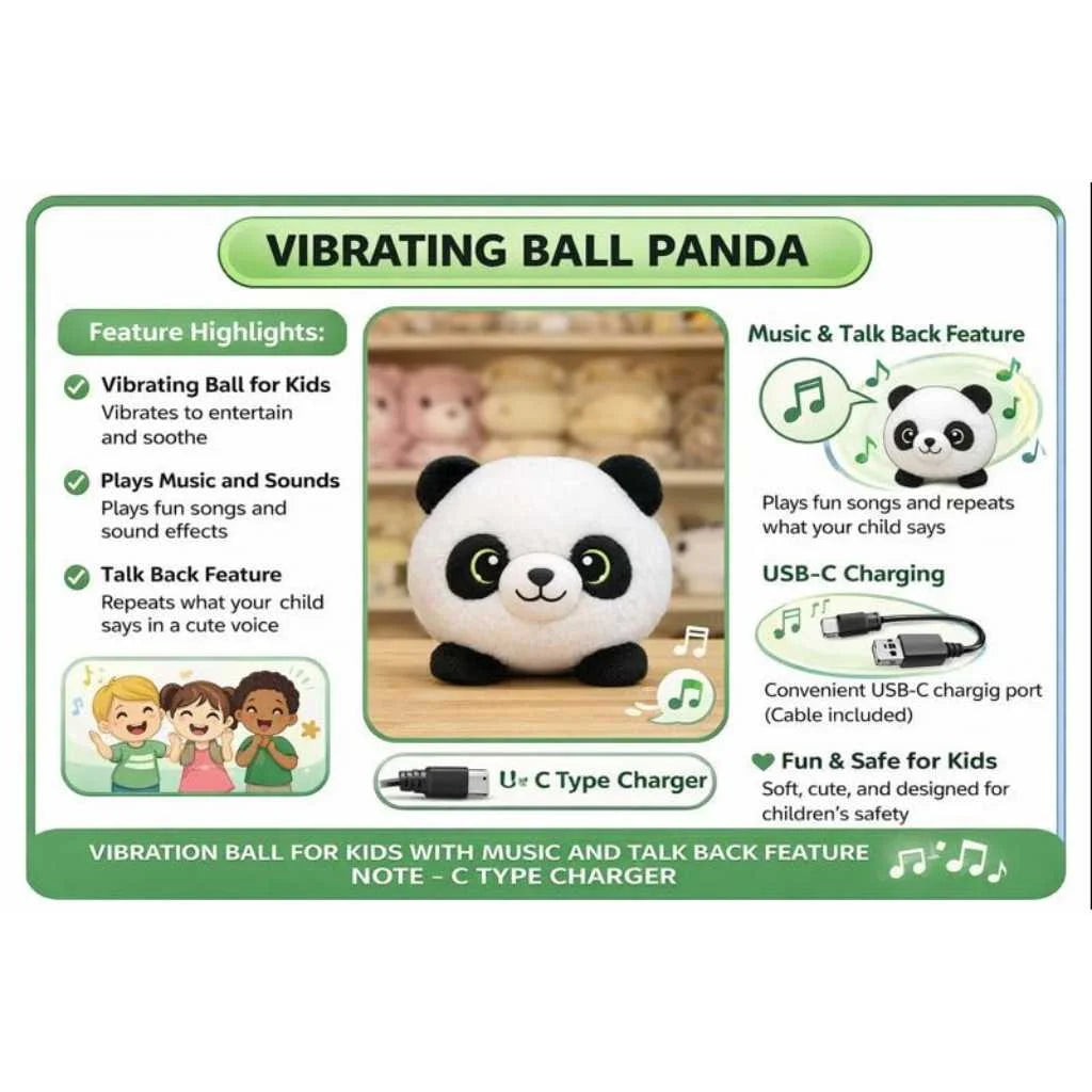 Interactive Vibrating Panda Soft Toy for Kids with Music