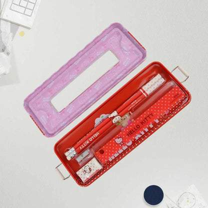 Kawaii Cat Metal Pencil Box Gift Set - Durable School Case