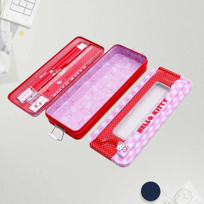 Kawaii Cat Metal Pencil Box Gift Set - Durable School Case