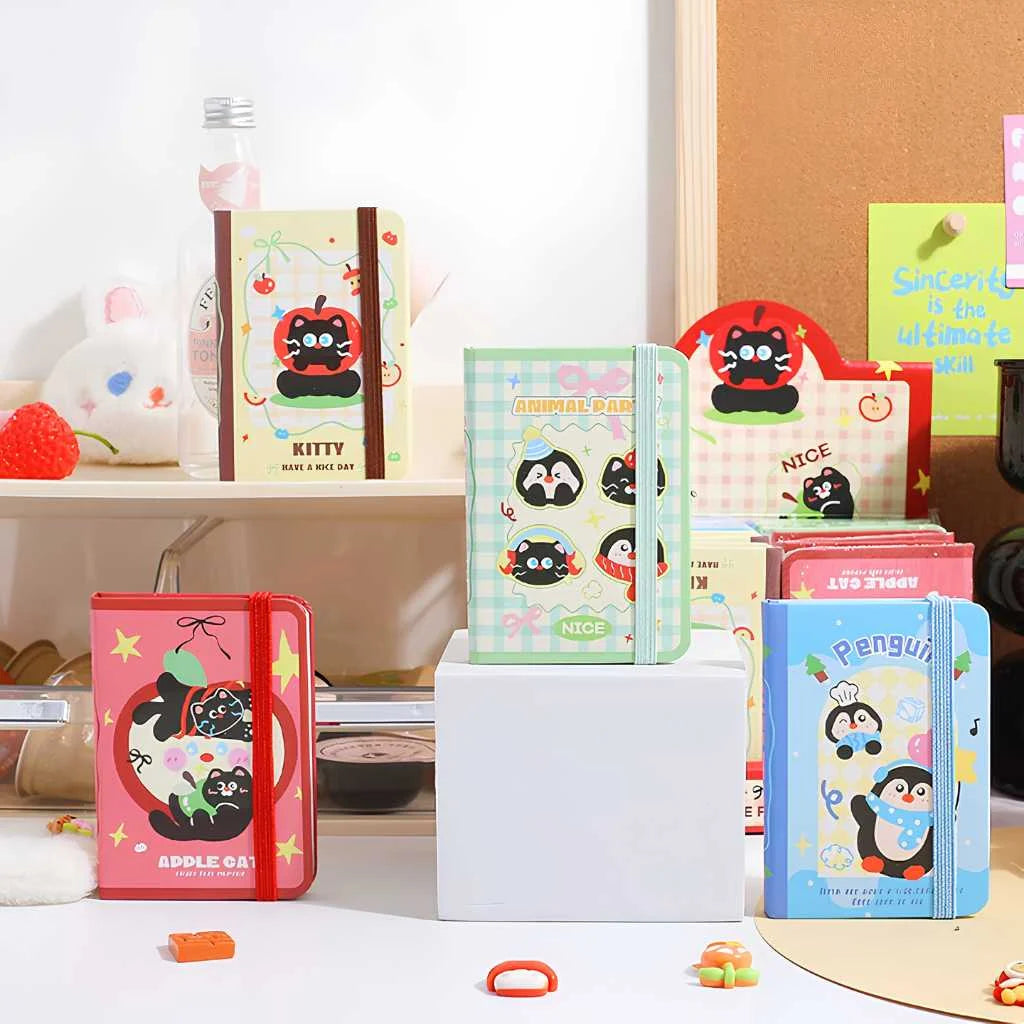 Kawaii Cat Penguin Notebook - Adorable Aesthetic Mini Diary for Kids