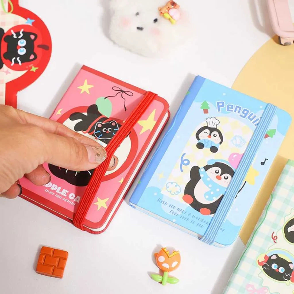 Kawaii Cat Penguin Notebook - Adorable Aesthetic Mini Diary for Kids