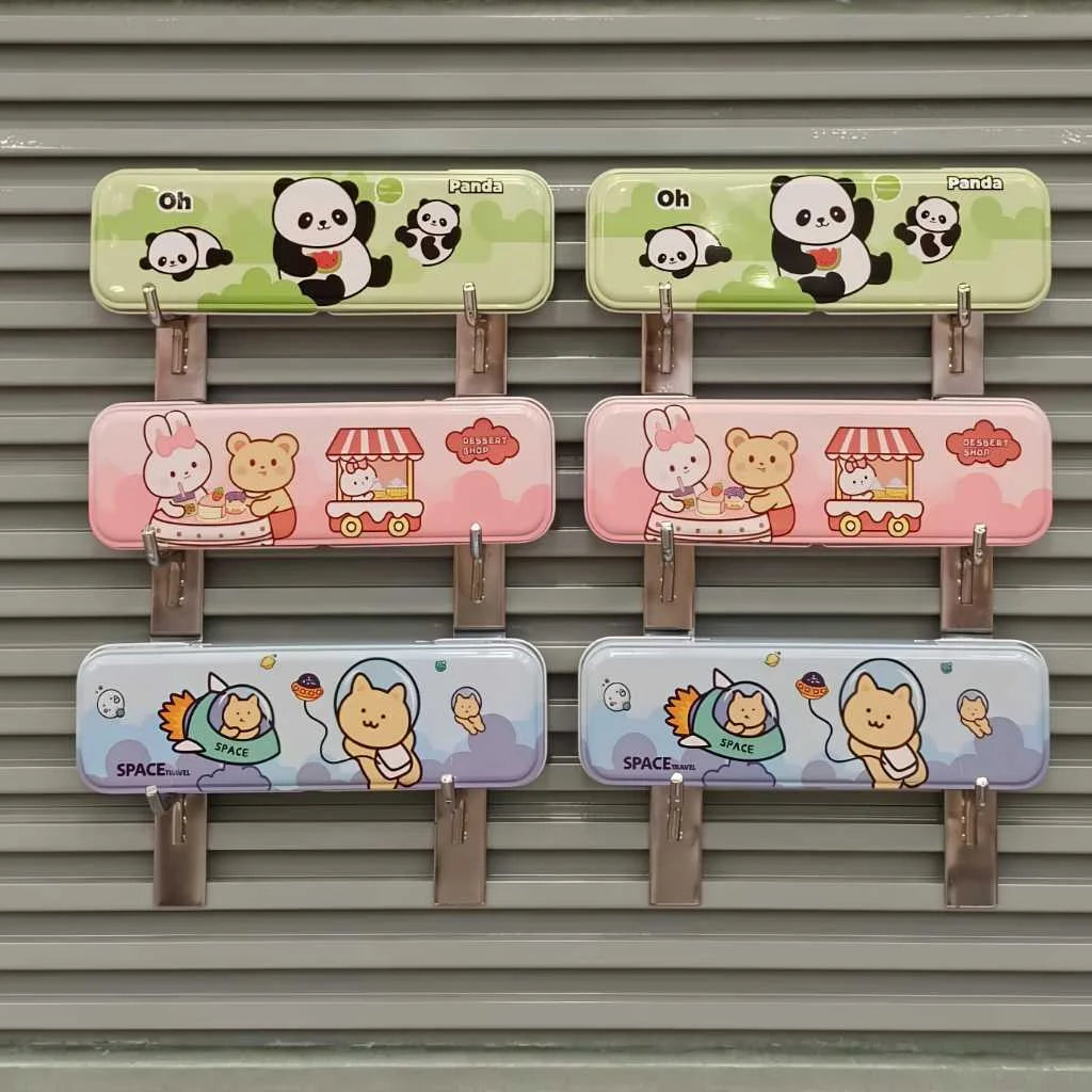 Kawaii Character Pencil Box - Durable Metal School Case