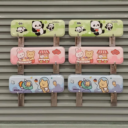 Kawaii Character Pencil Box - Durable Metal School Case