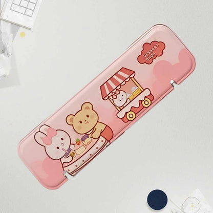 Kawaii Character Pencil Box - Durable Metal School Case