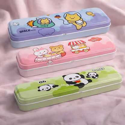 Kawaii Character Pencil Box - Durable Metal School Case