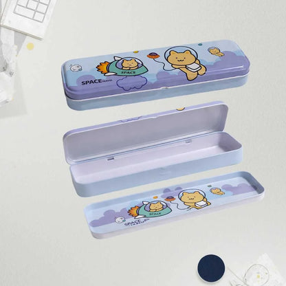 Kawaii Character Pencil Box - Durable Metal School Case