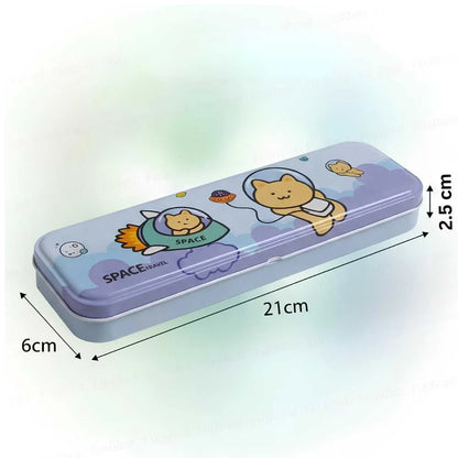 Kawaii Character Pencil Box - Durable Metal School Case