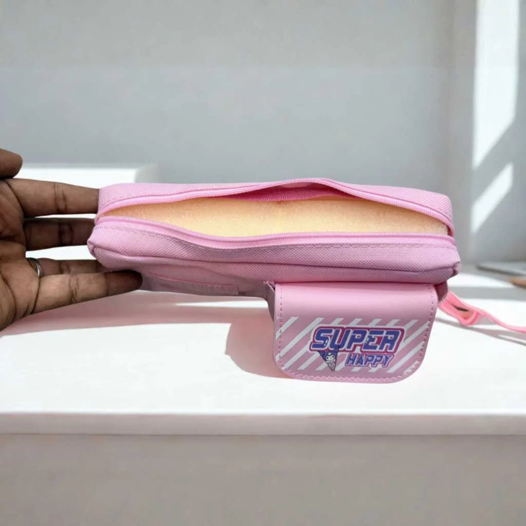 Kawaii Multi-Compartment Pink Pencil Pouch for Girls | DODKart