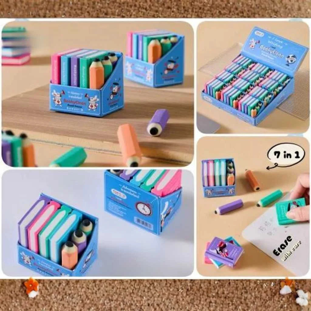 Kawaii Pencil Shaped Eraser - Adorable & Effective Cute Eraser for Kids