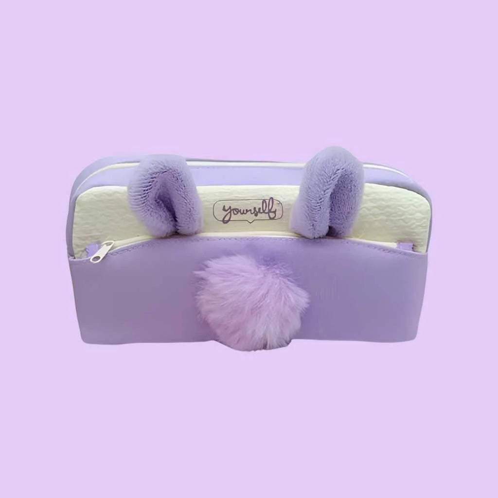 Kawaii Rabbit Ear Pencil Pouch for Girls - Fluffy Cute Case | DODKart
