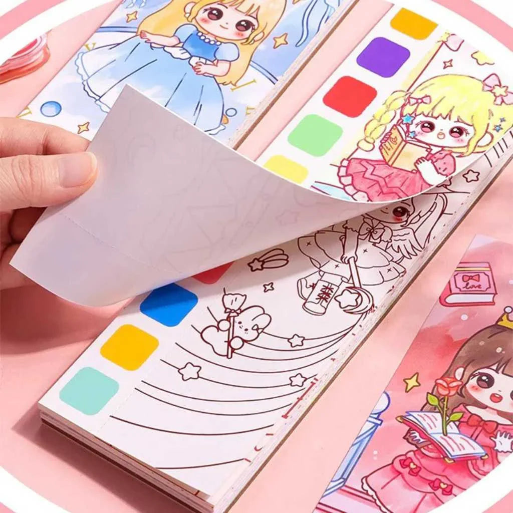 Kids Watercolor Coloring Book | 20-Page Non-Toxic Art Discovery Set