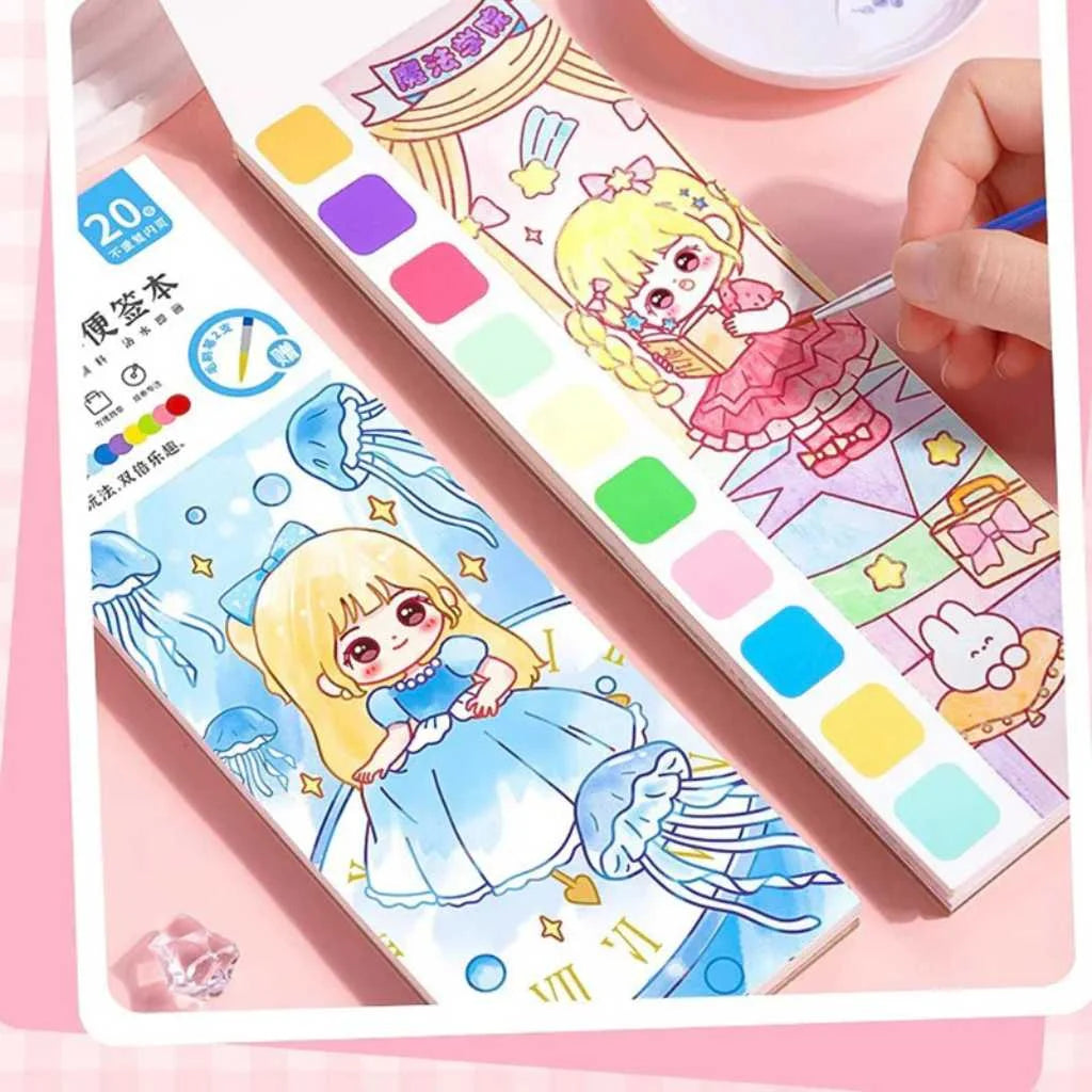 Kids Watercolor Coloring Book | 20-Page Non-Toxic Art Discovery Set