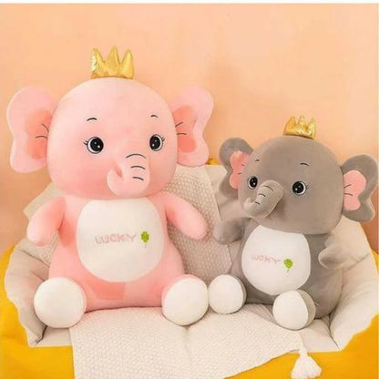 Large Elephant Soft Toy 50cm Royal Crown Premium Plushie