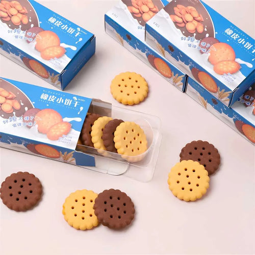 Little Cookie Erasers Set of 6 for Kids | Kawaii Dessert Stationery