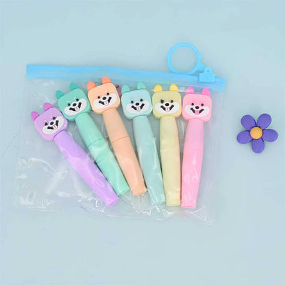 Little Sweet Dog Highlighters - Cute 6-Color Set | DODKart