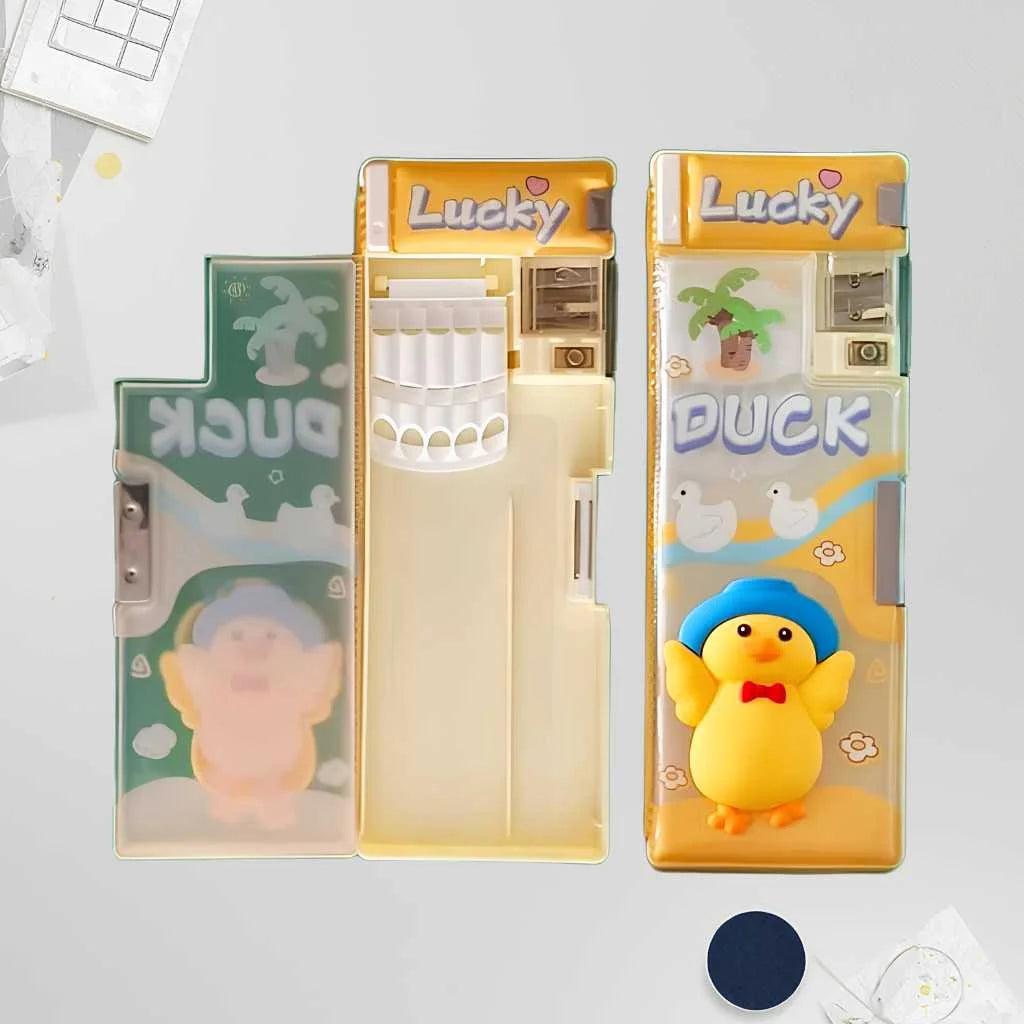 Lucky Duck Multifunction Pencil Box for Kids - Cute & Organized