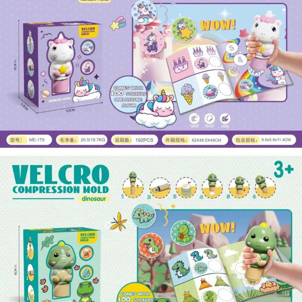 Magic Velcro Stamper Stickers Activity Book for Kids