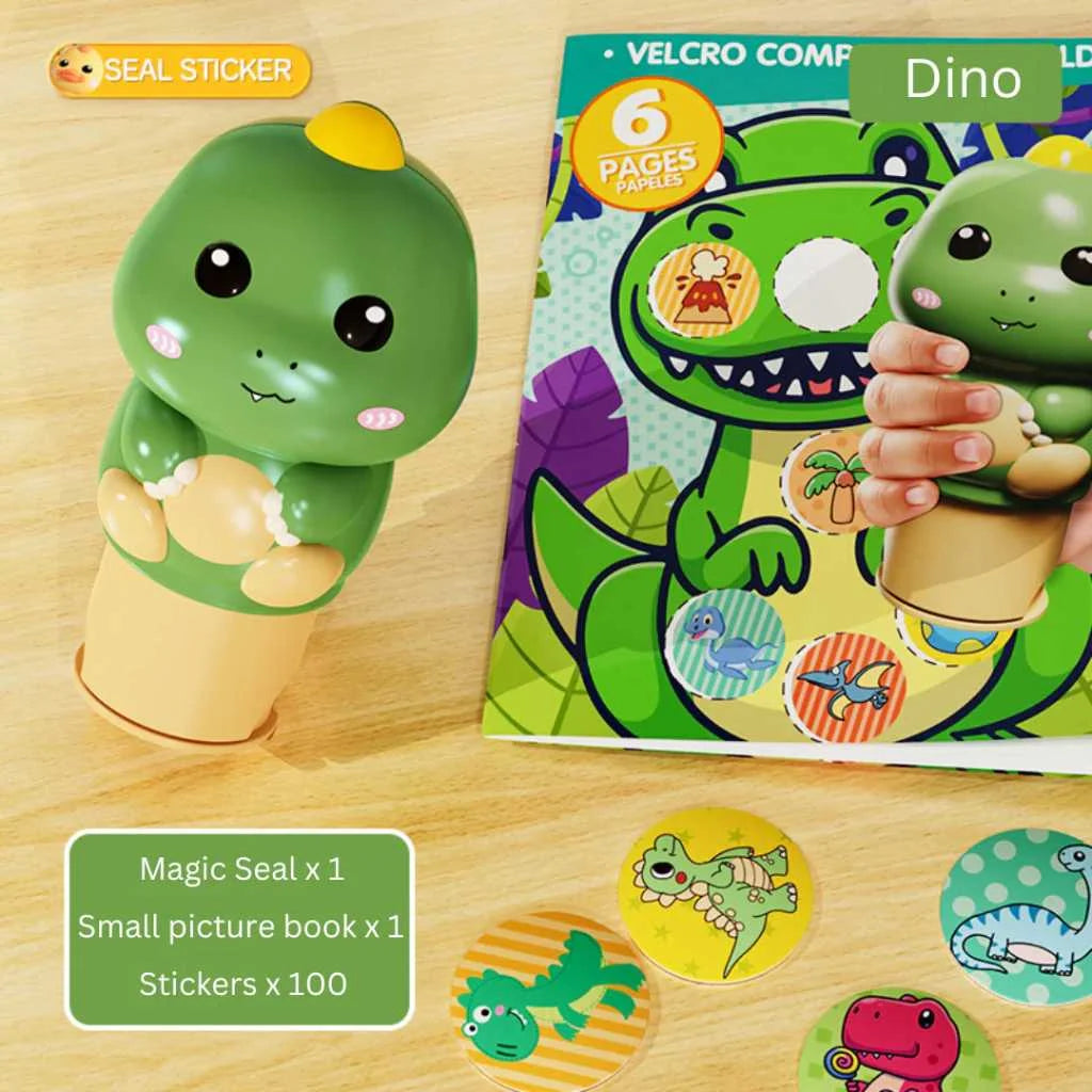 Magic Velcro Stamper Stickers Activity Book for Kids