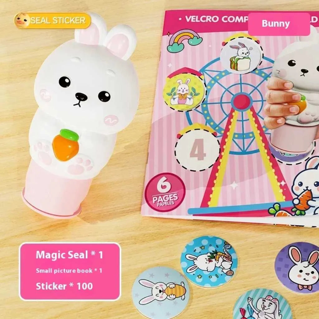 Magic Velcro Stamper Stickers Activity Book for Kids
