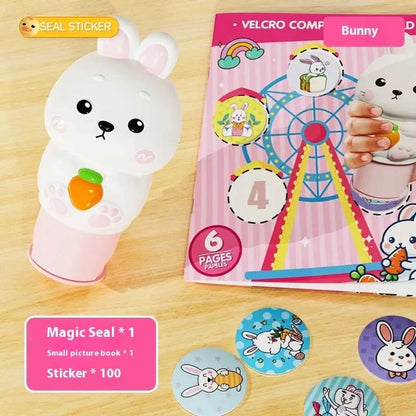 Magic Velcro Stamper Stickers Activity Book for Kids