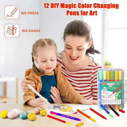 Magical Colour Changing Sketch Colour pen Set 12pcs