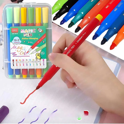 Magical Colour Changing Sketch Colour pen Set 12pcs