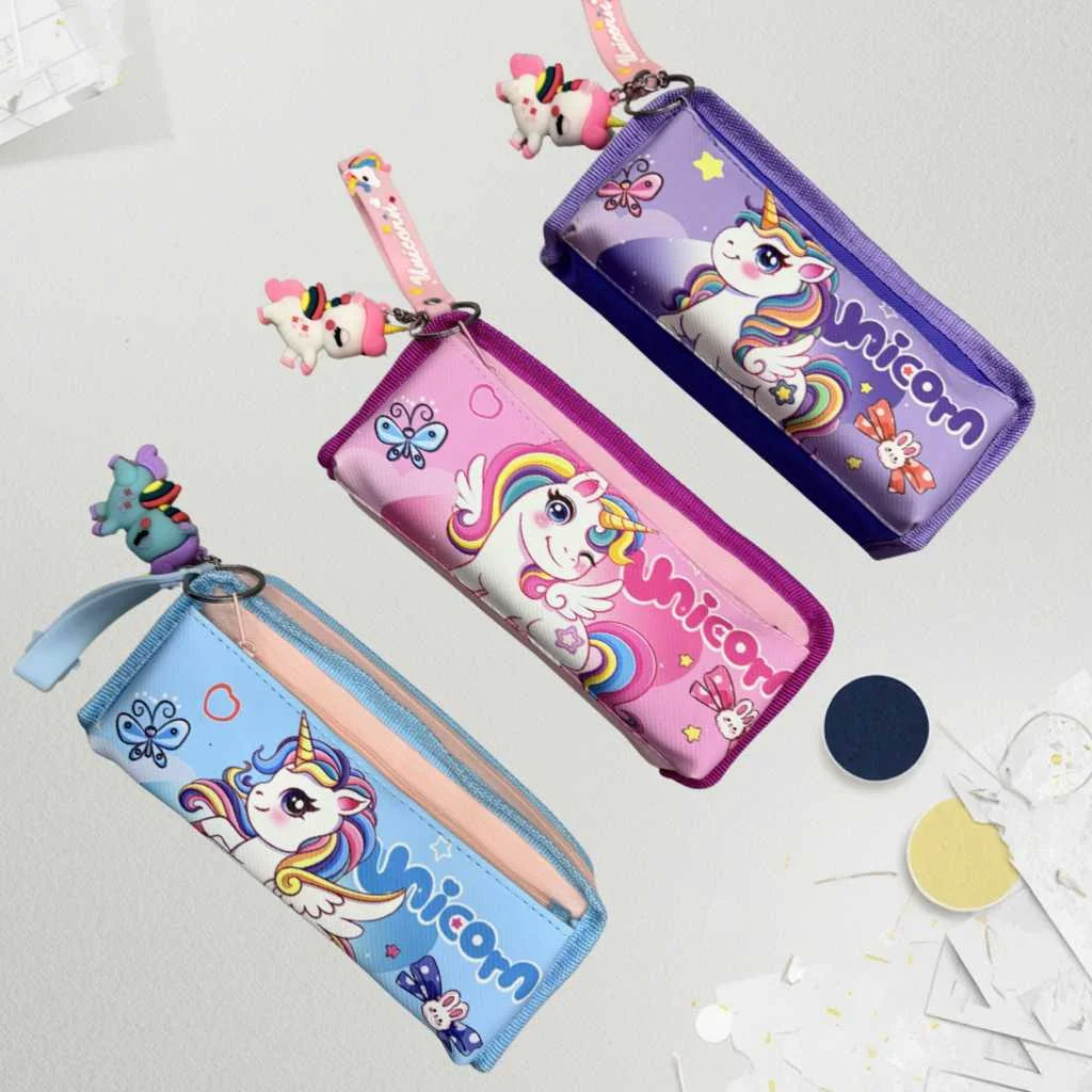 Magical & Cute Unicorn Pencil Pouch for Girls - 3D Charm Stationery Organizer