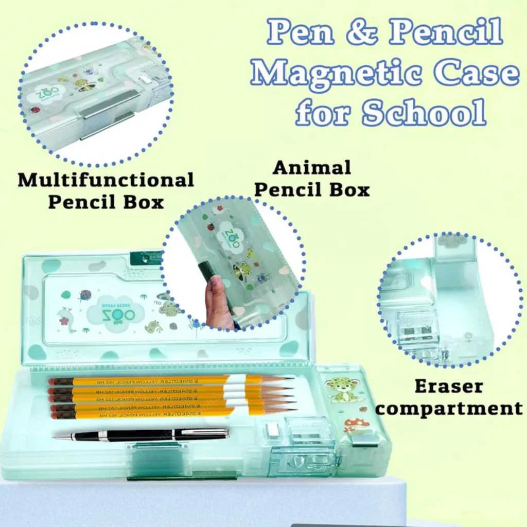 Magnetic Pencil Case with Sharpener for Kids | Premium Luxury Organizer