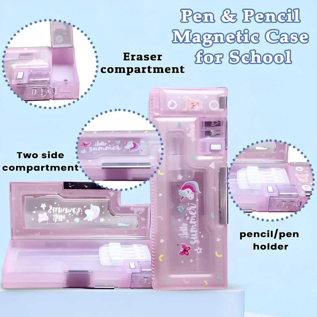 Magnetic Pencil Case with Sharpener for Kids | Premium Luxury Organizer