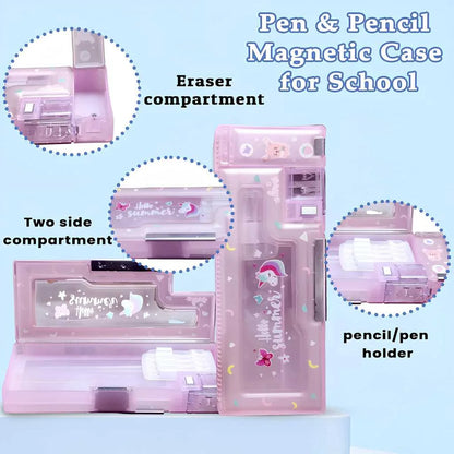 Magnetic Pencil Case with Sharpener for Kids | Premium Luxury Organizer