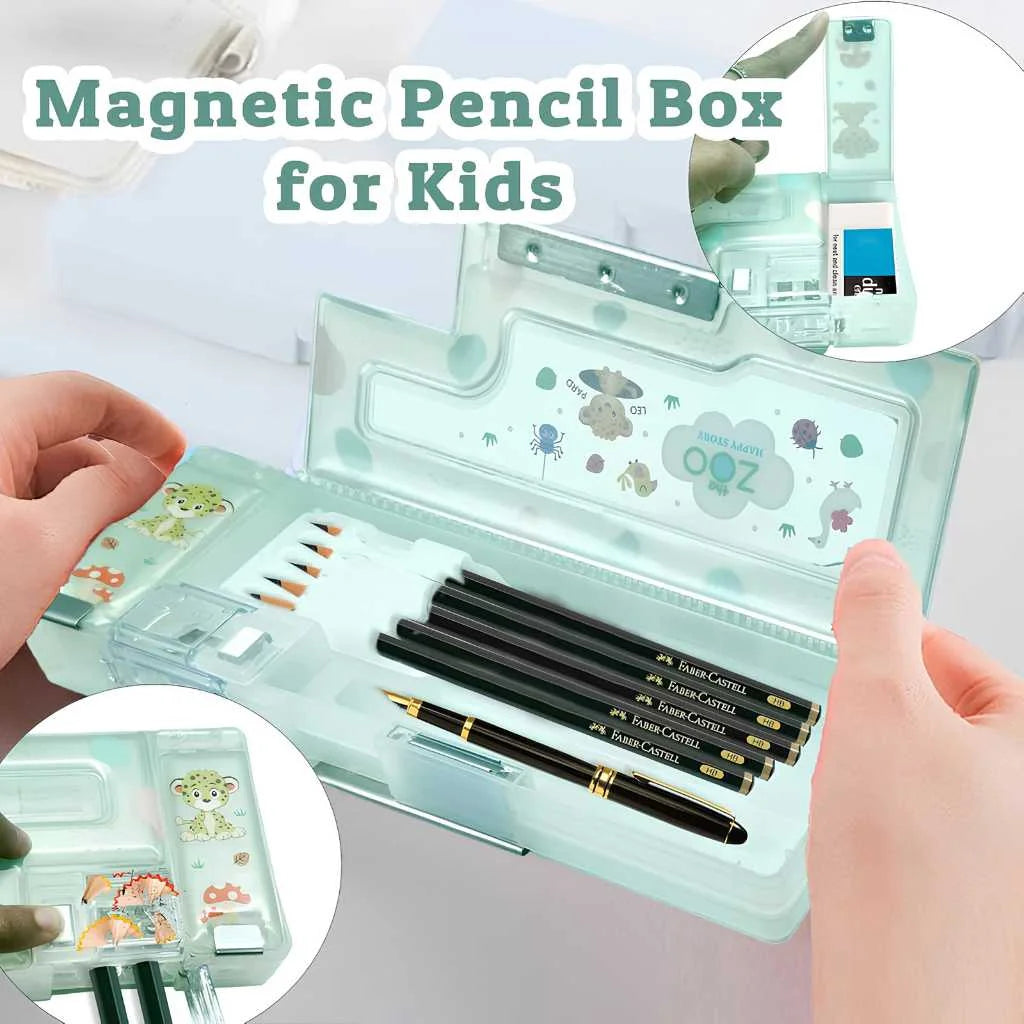 Magnetic Pencil Case with Sharpener for Kids | Premium Luxury Organizer