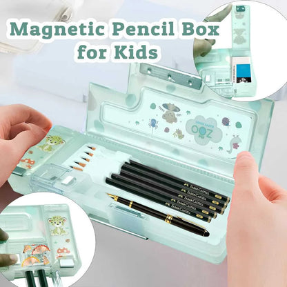Magnetic Pencil Case with Sharpener for Kids | Premium Luxury Organizer