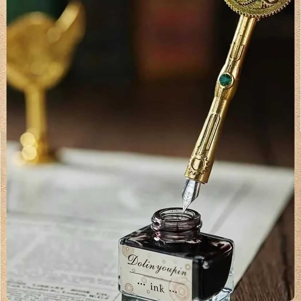 marco polo 13 antique calligraphy feather pen set