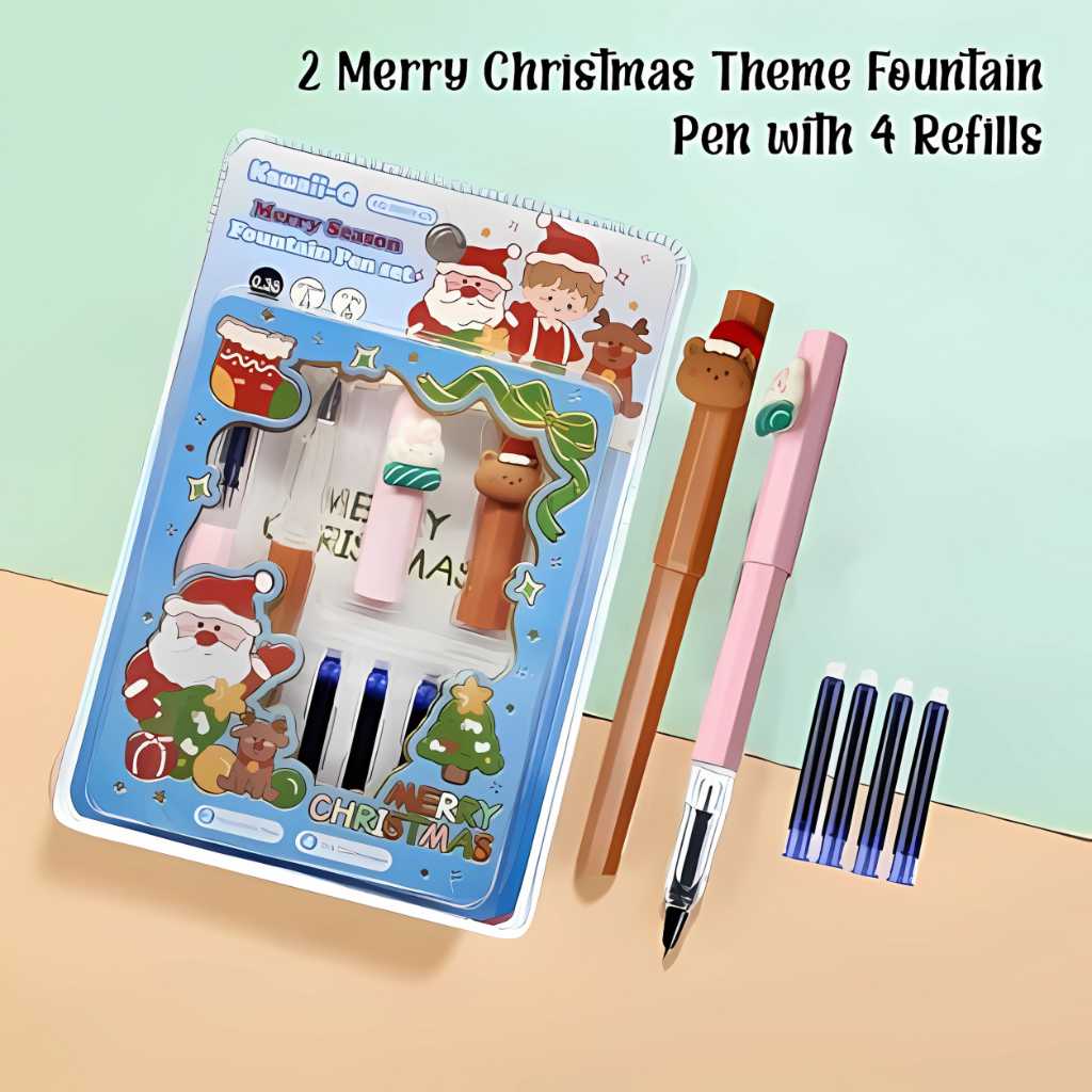 merry christmas fountain pen set for kids