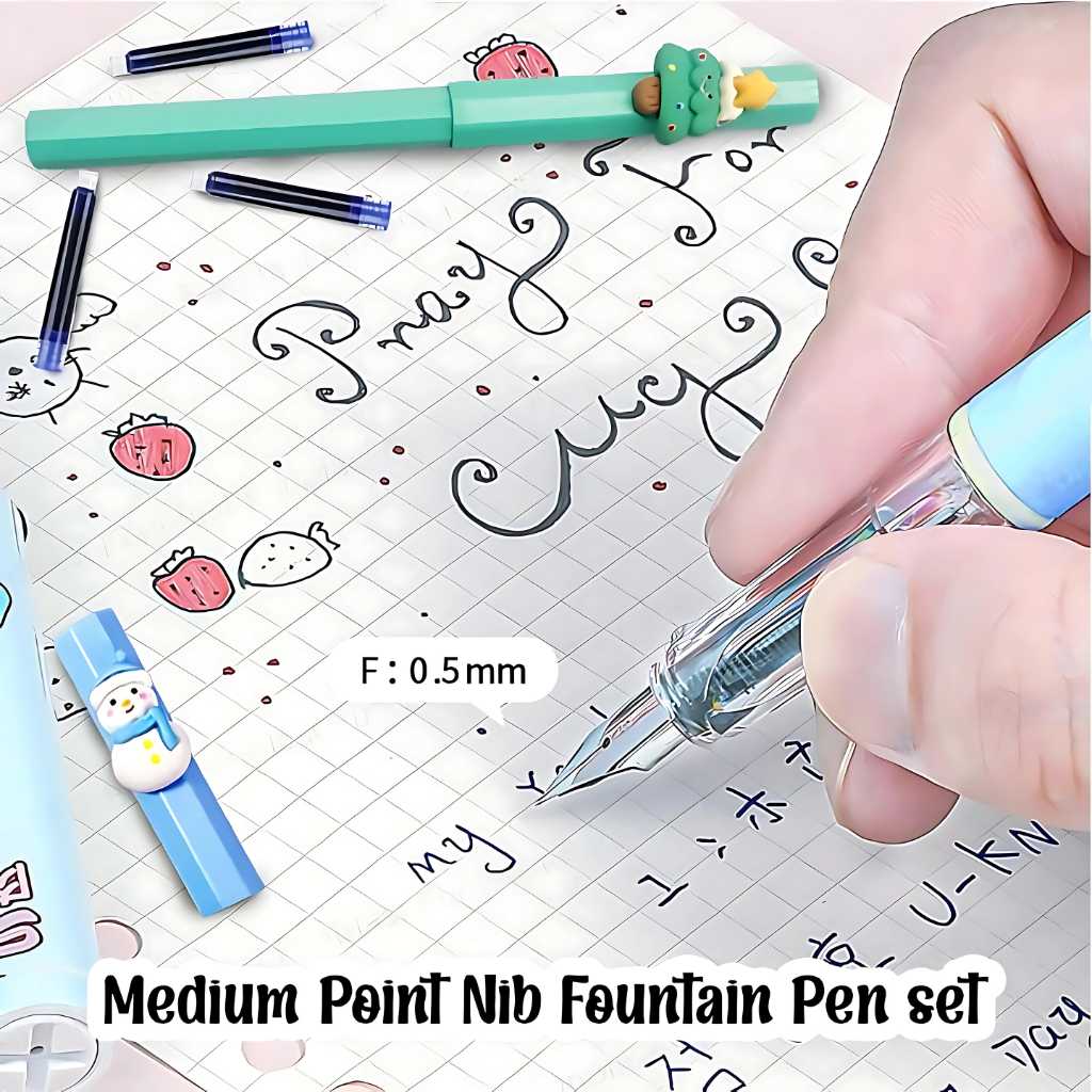 merry christmas fountain pen set for kids