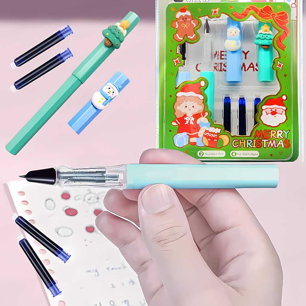 merry christmas fountain pen set for kids