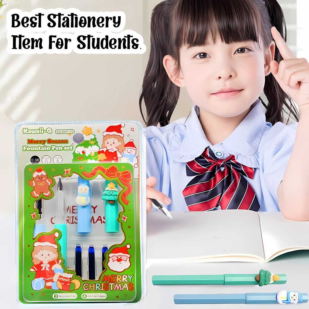 merry christmas fountain pen set for kids