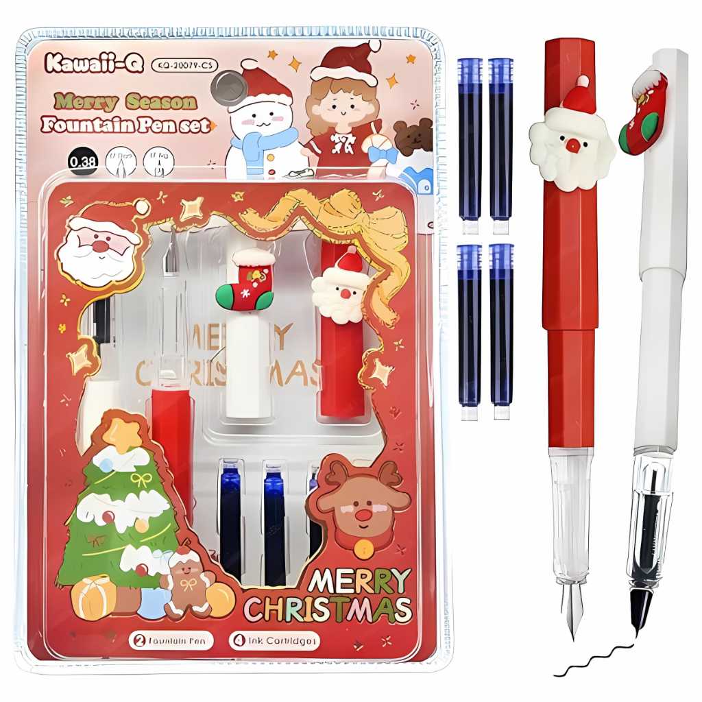 merry christmas fountain pen set for kids