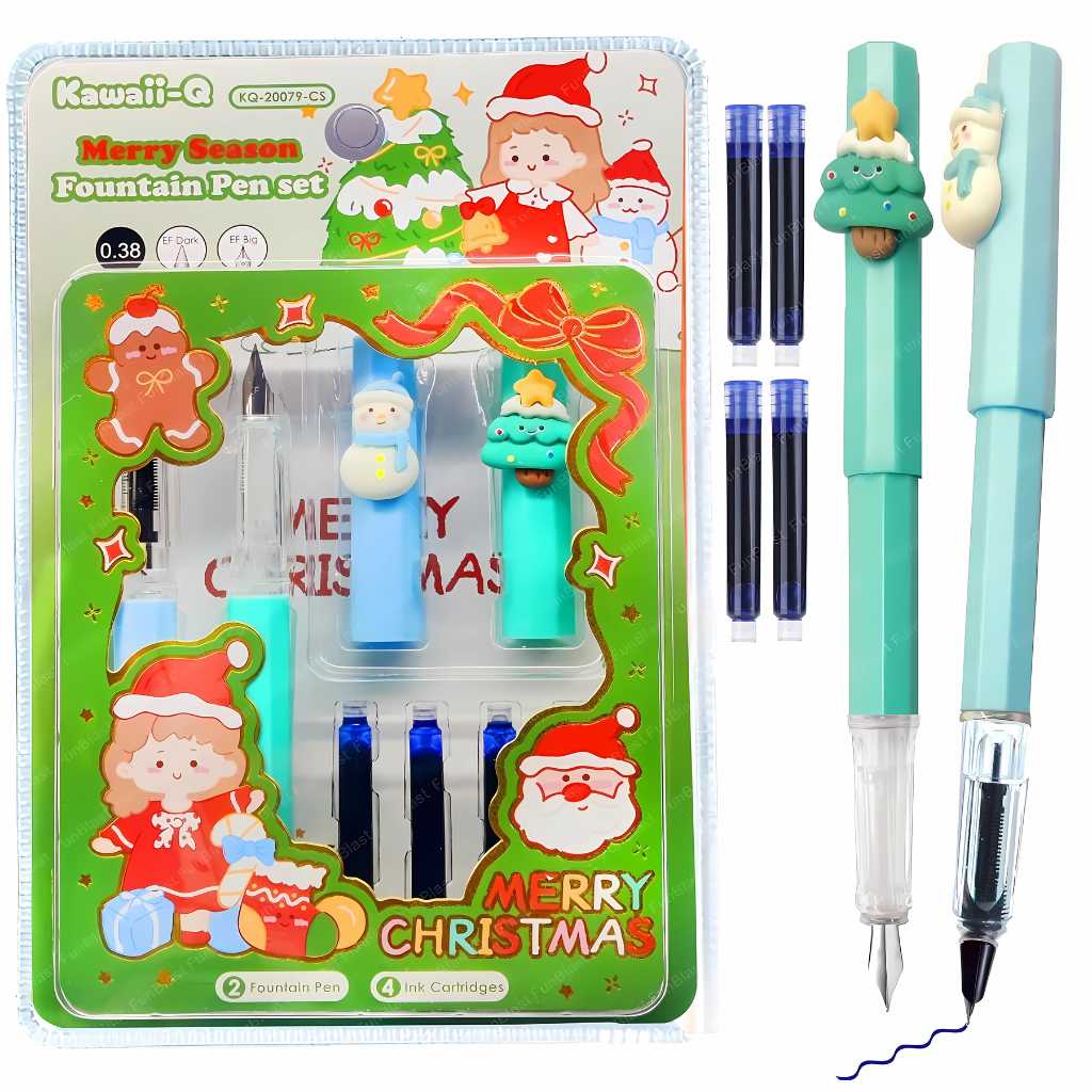 merry christmas fountain pen set for kids
