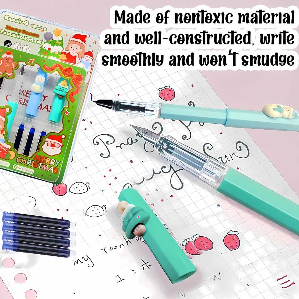 merry christmas fountain pen set for kids