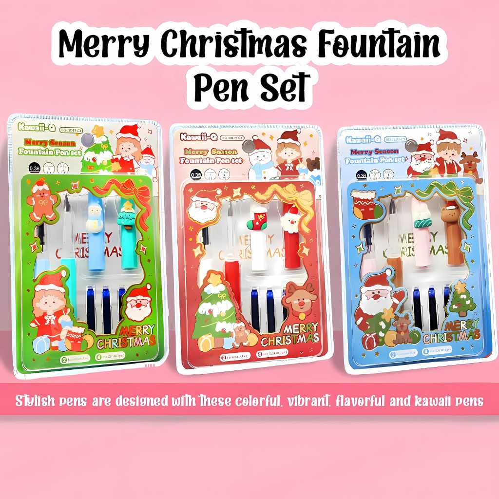 merry christmas fountain pen set for kids
