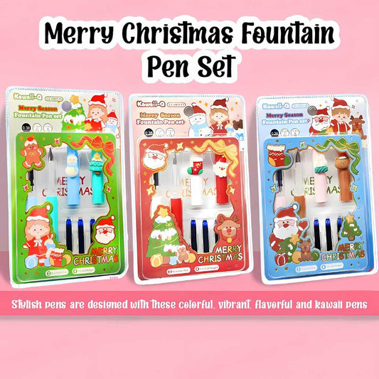 merry christmas fountain pen set for kids