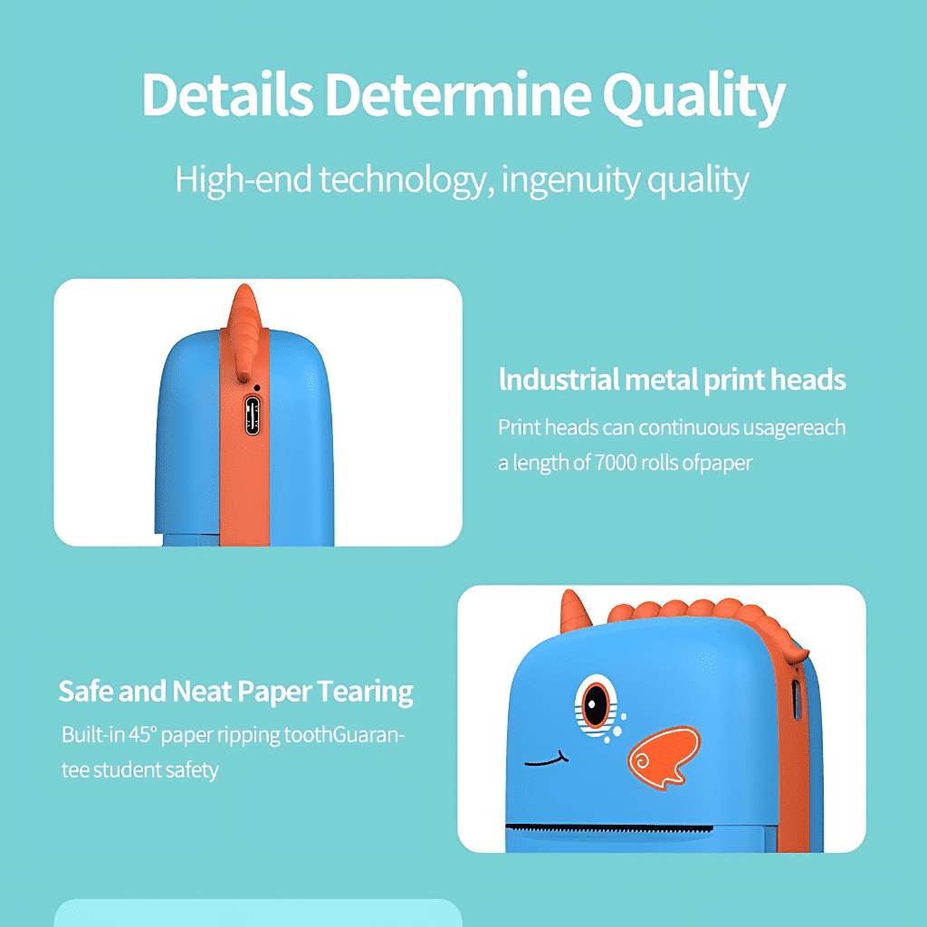 mini inkless thermal printer for kids
