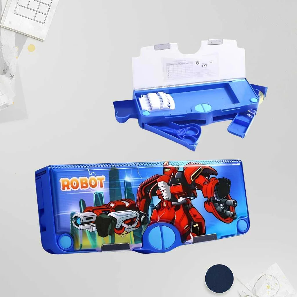 Multifunction Robot Pencil Box for Kids | All-in-One Stationery Kit