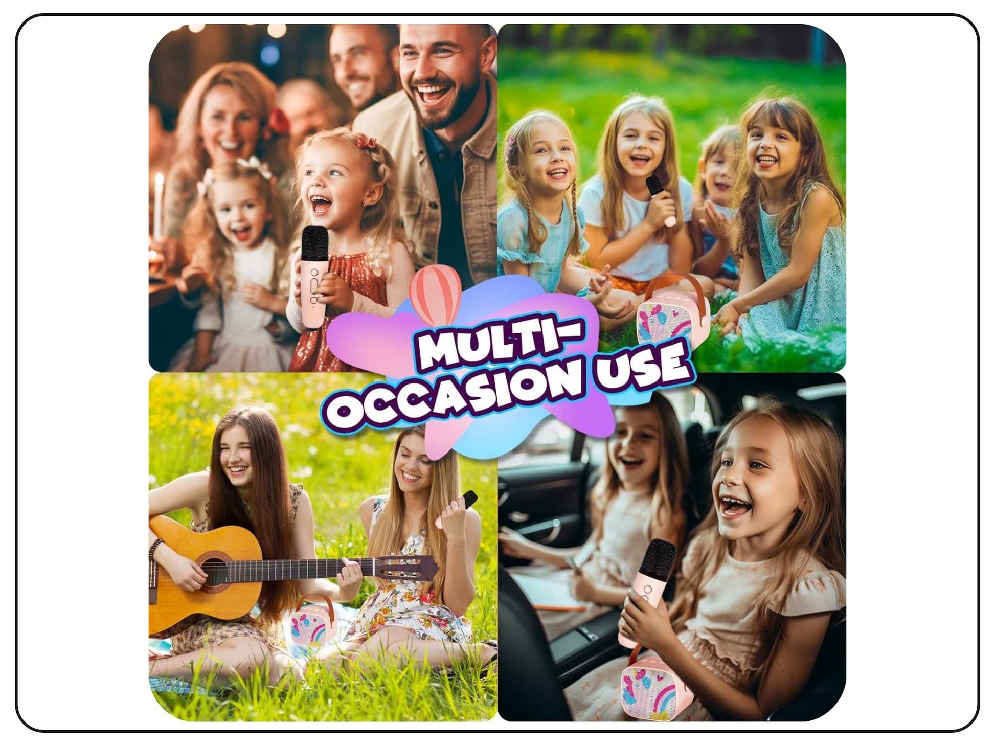 Party Anywhere Bluetooth Karaoke Speaker Mic for Kids