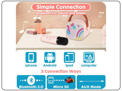 Party Anywhere Bluetooth Karaoke Speaker Mic for Kids