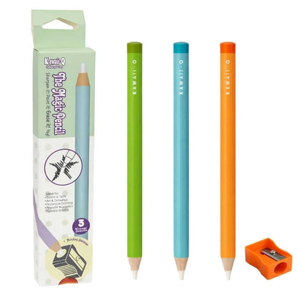 Pencil Shape Magic Eraser Set with Sharpener - Precision Tool | DODKart