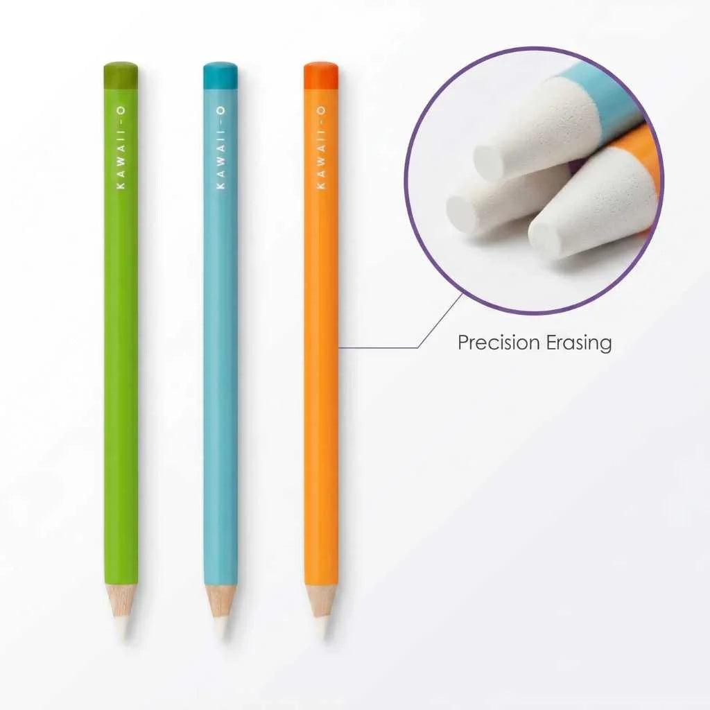 Pencil Shape Magic Eraser Set with Sharpener - Precision Tool | DODKart