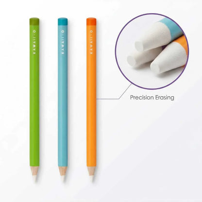 Pencil Shape Magic Eraser Set with Sharpener - Precision Tool | DODKart