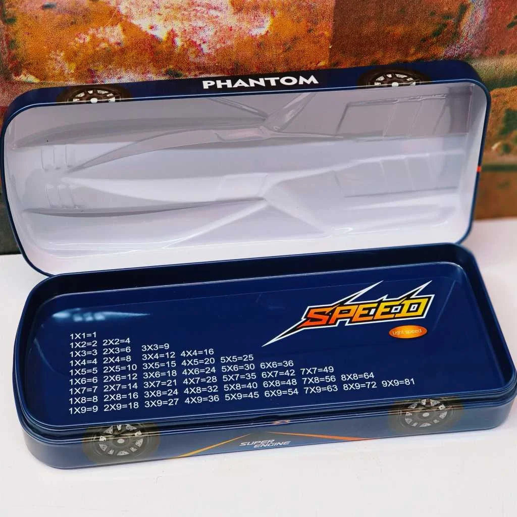 Phantom Supercar 3D Pencil Box - Durable Metal Case for Boys